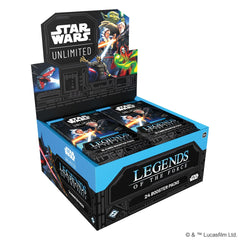 Asmodee Star Wars Unlimited Legends of the Force booster display showing 24 packs for expanded battles