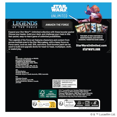 Asmodee Star Wars Unlimited Legends of the Force pack artwork featuring Jedi and Sith