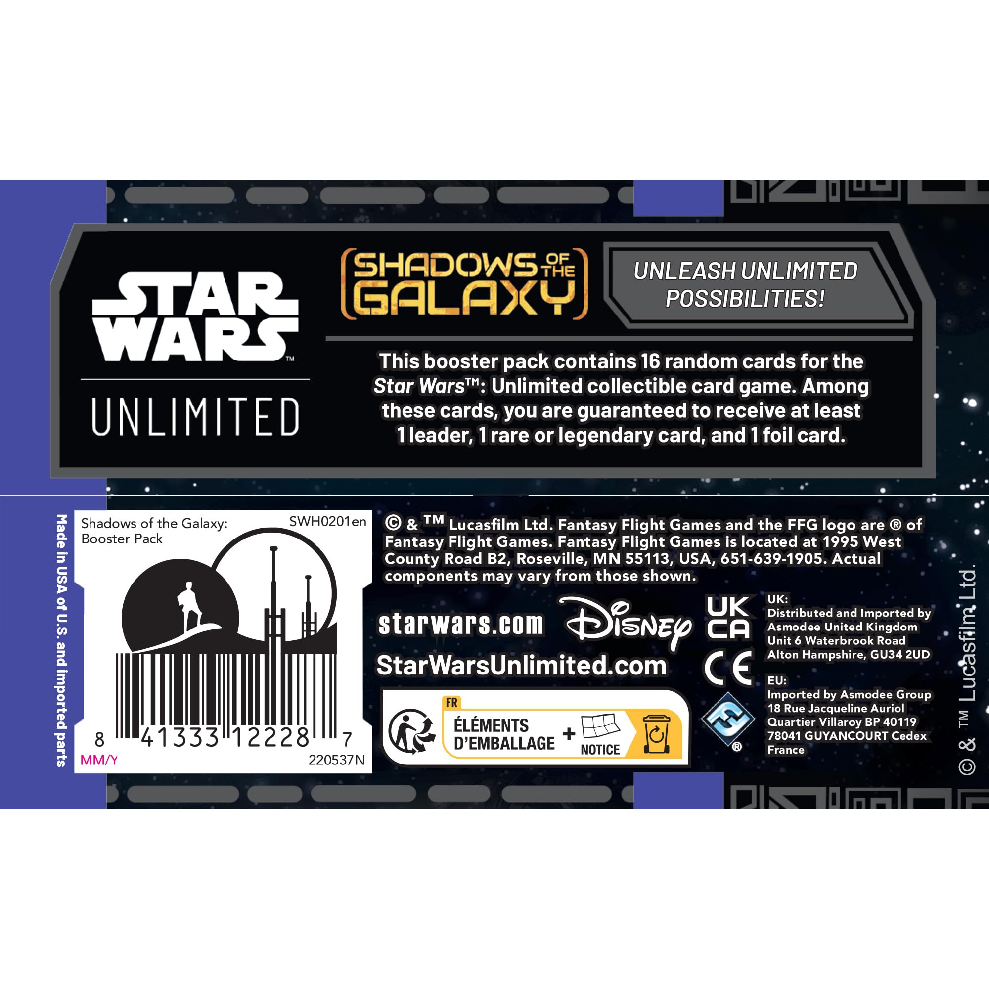 Asmodee Star Wars Unlimited booster contents diversity supports varied gameplay