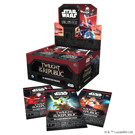 Asmodee Star Wars Unlimited Twilight packs closeup, highlights vibrant cards and foil surprises