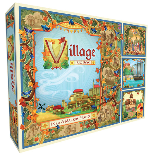 Asmodee Village Big Box Edition board showing expanded play surface for bigger games.