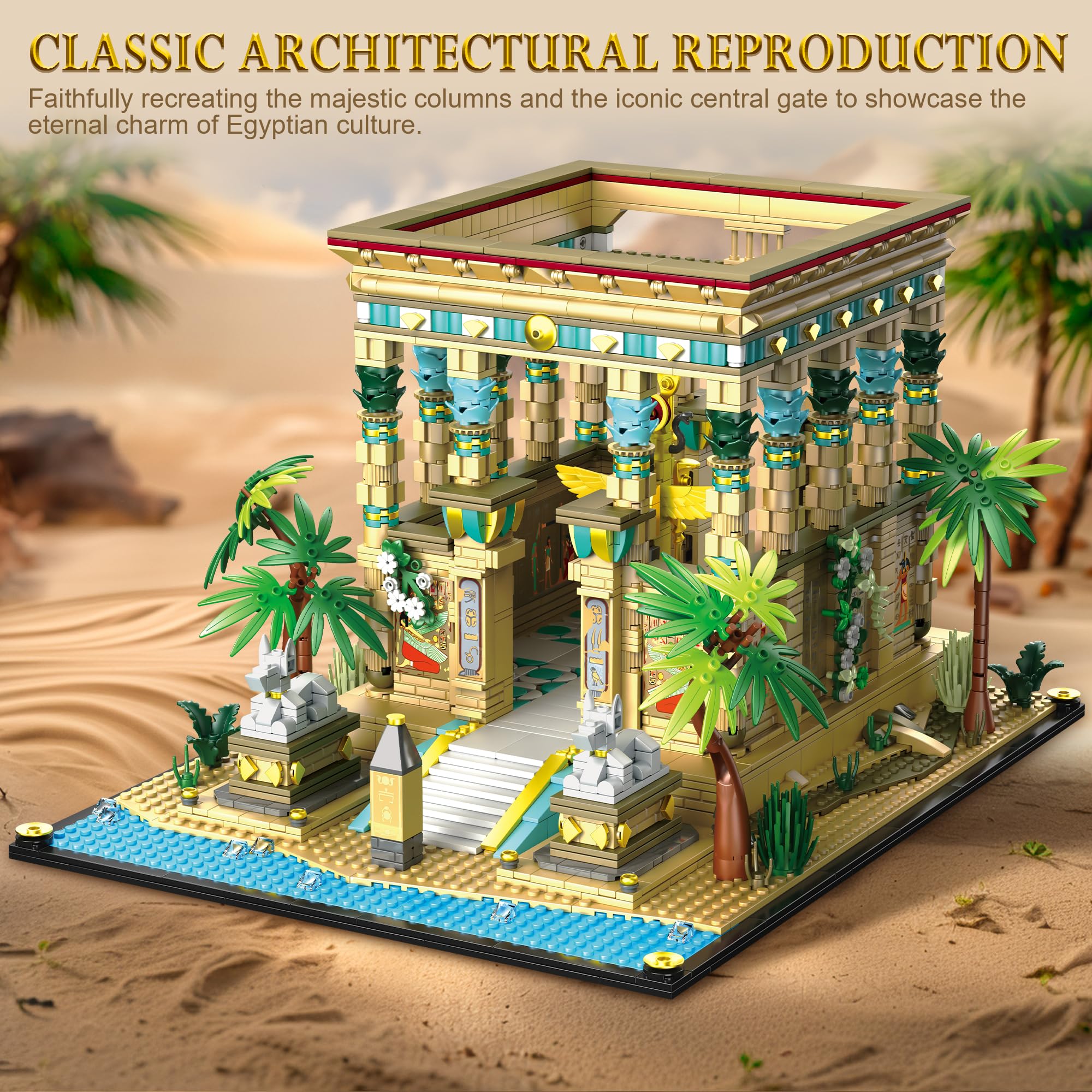AsmrCap Philaedin temple hieroglyph wall reliefs add authentic detail.