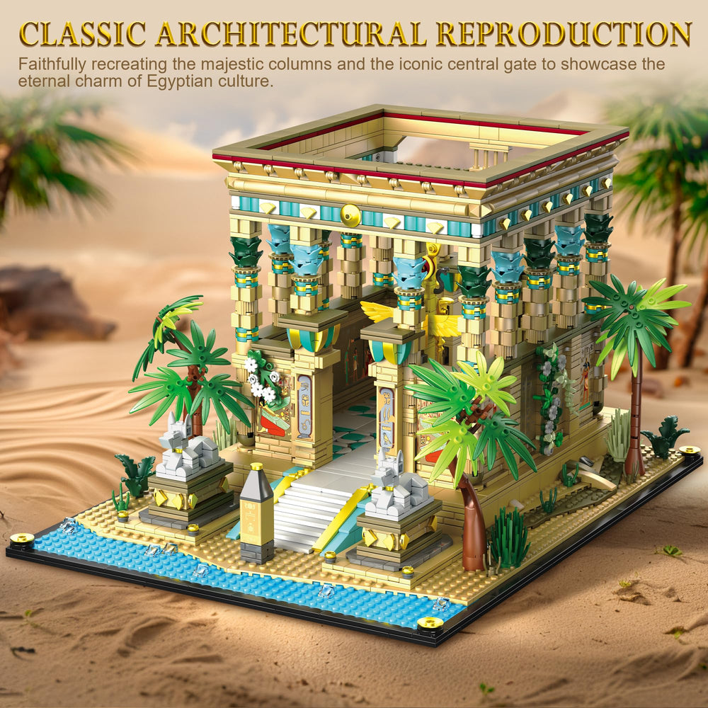 AsmrCap Philaedin temple hieroglyph wall reliefs add authentic detail.
