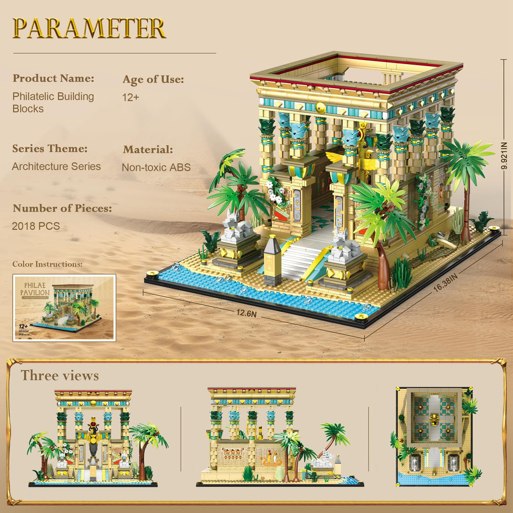 AsmrCap Philaedin temple palm trees and relief murals evoke ancient ambience.