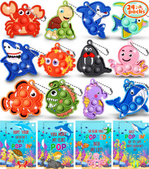 Asoulin sea animal pop keychain backpack clip for portable on-the-go stress relief.
