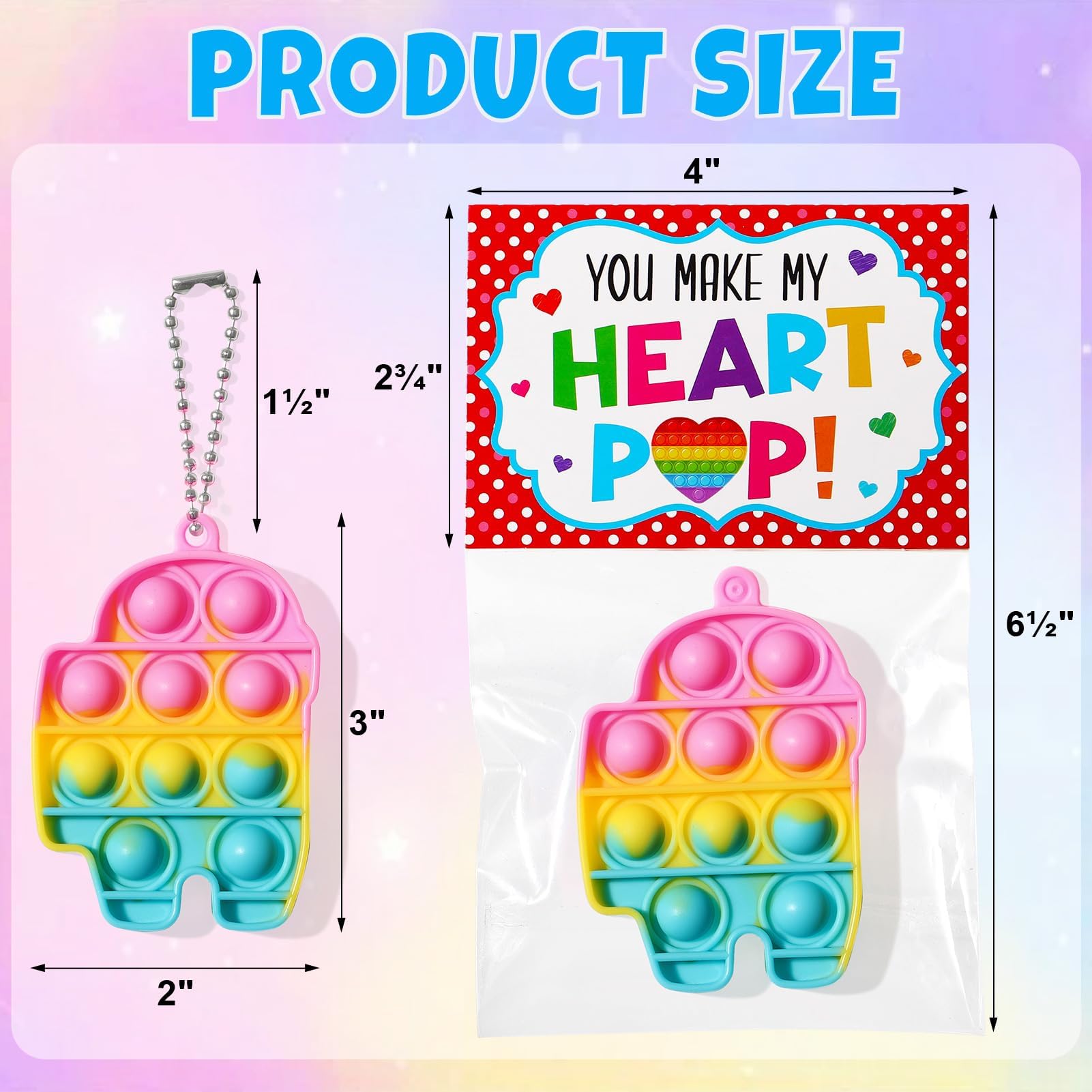 Asoulin unicorn pop fidget keychain attached to pencil pouch for quick focus breaks.