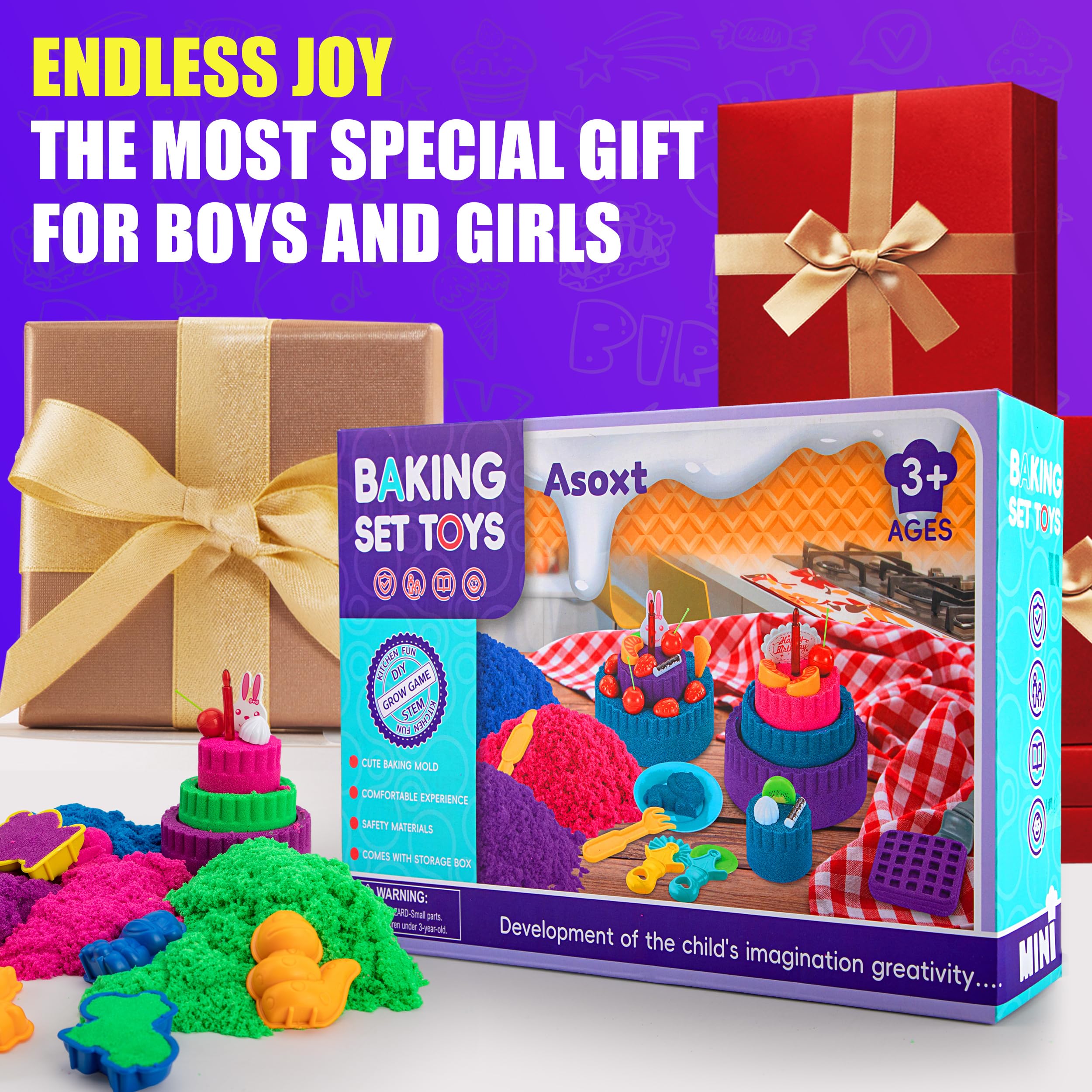 Asoxt molds and cake tools set for shaping landscapes and pretend baking.