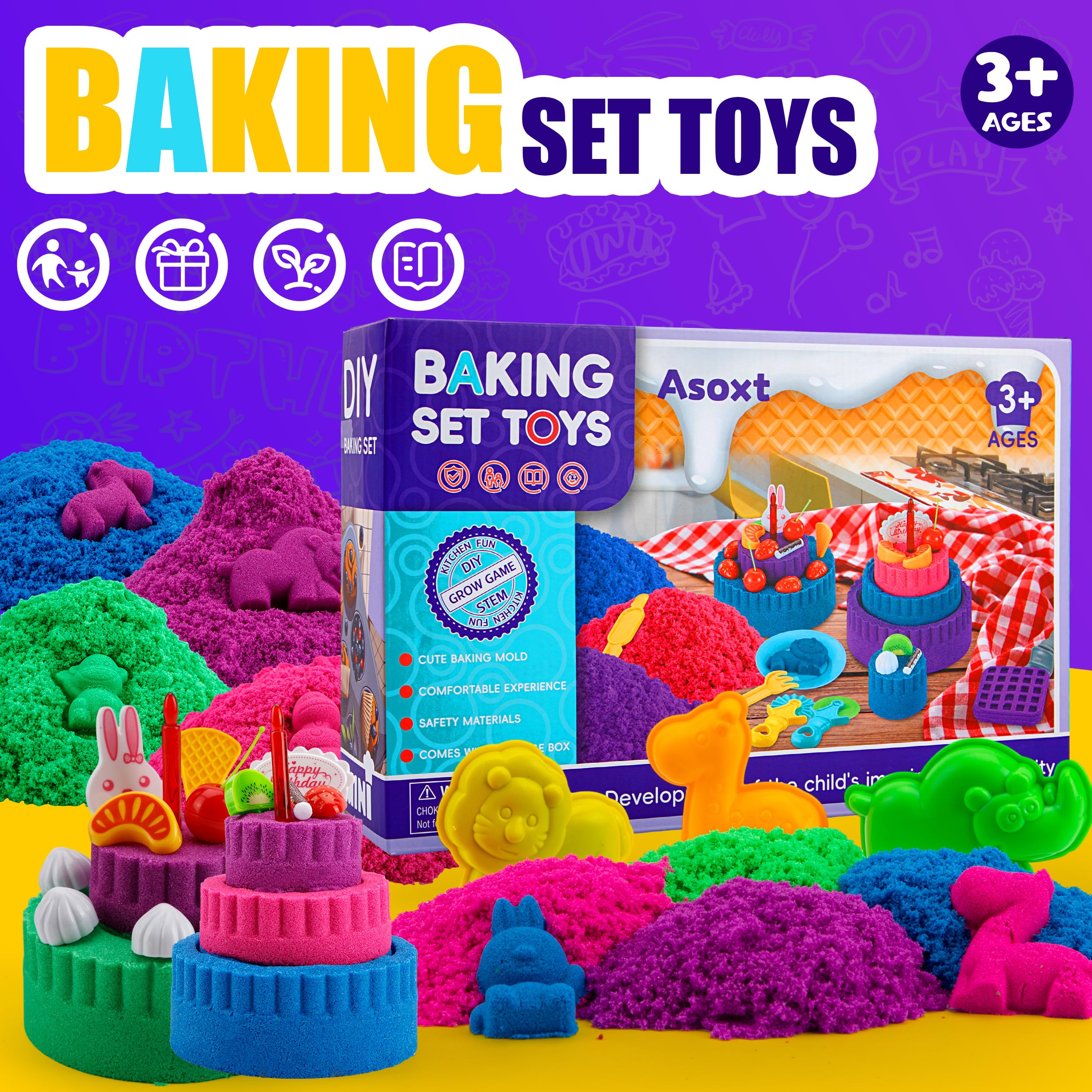 Asoxt sandbox play area set for tactile storytelling and collaborative fun.