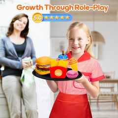 Assorty durable play set withstands endless pretend service and kitchen adventures.