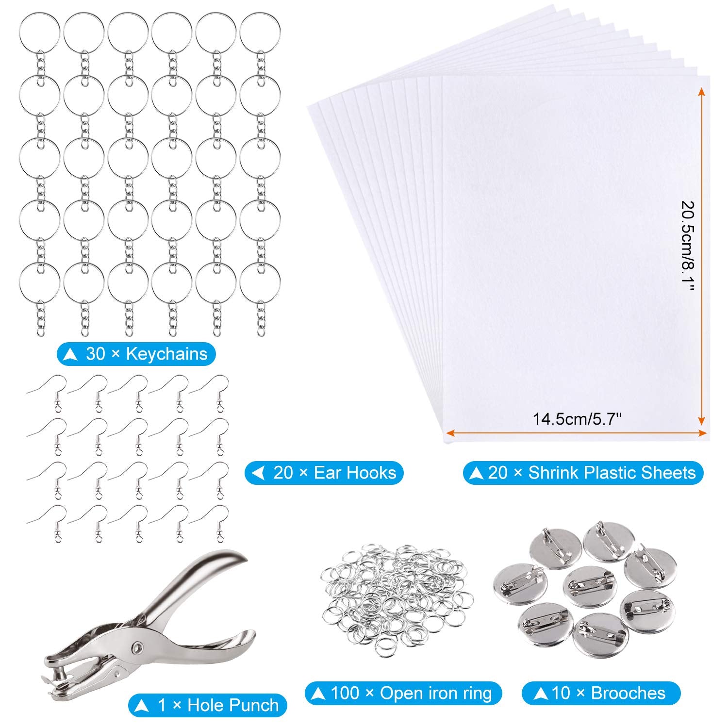 ASTARON 20 shrinking film sheets show color-ready material for DIY accessories.