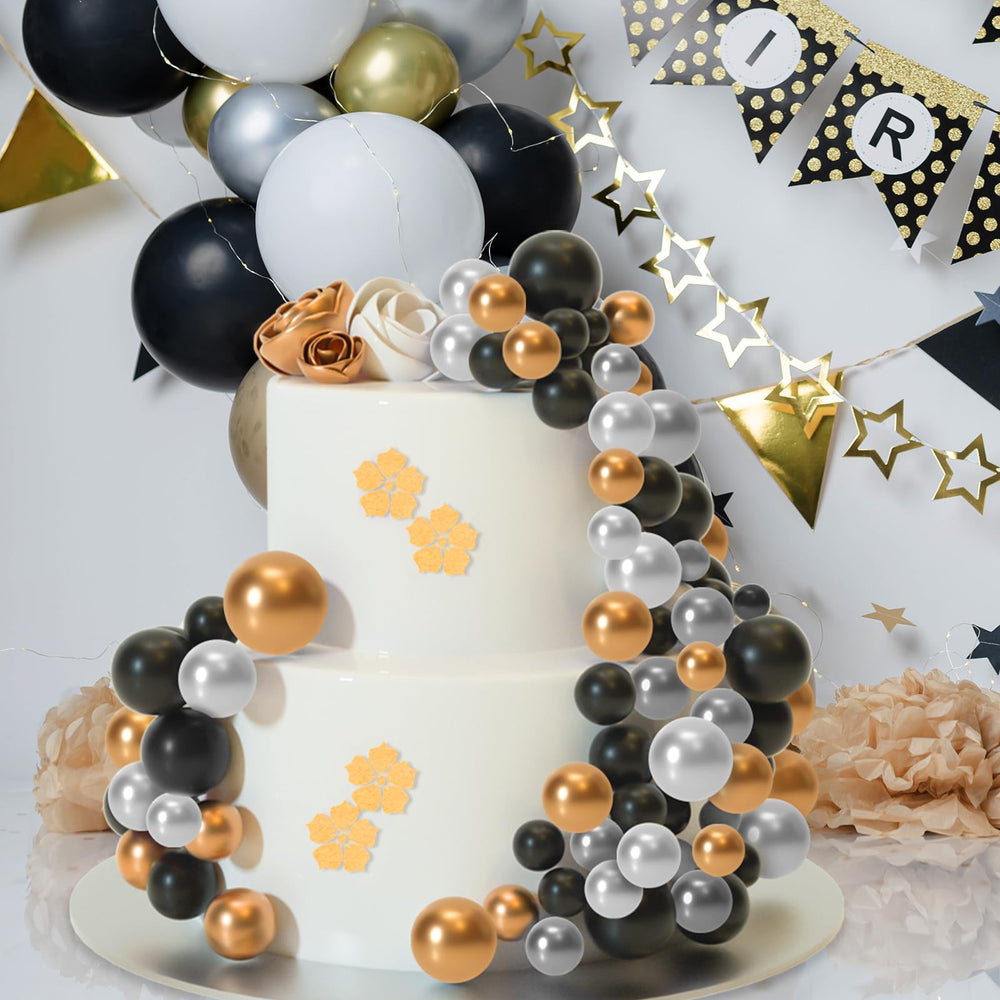 ASTARON 4cm gold ball toppers create dramatic dessert focal points