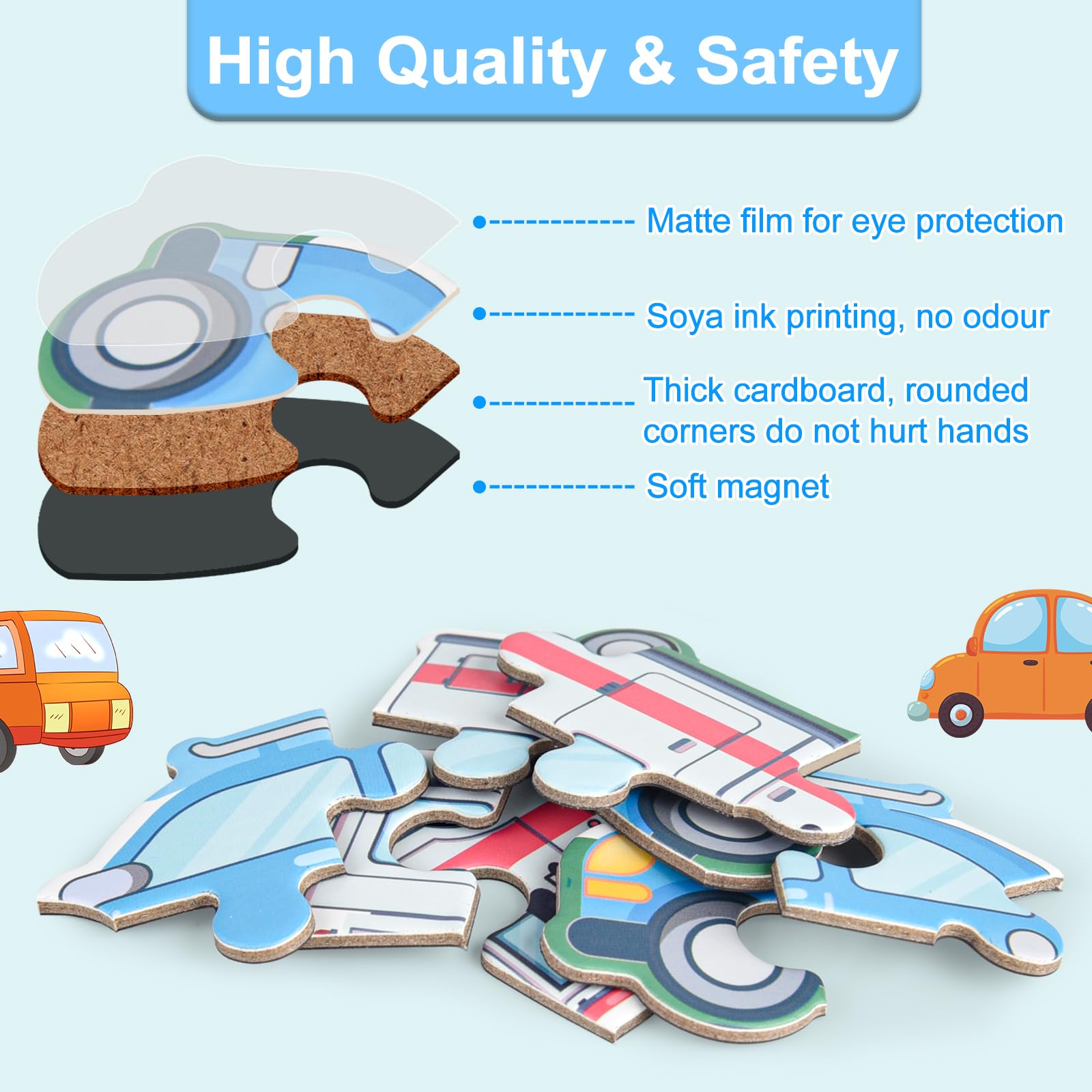 ASTARON 3D Magnetic Puzzle rounded edges enhance kid safety during play