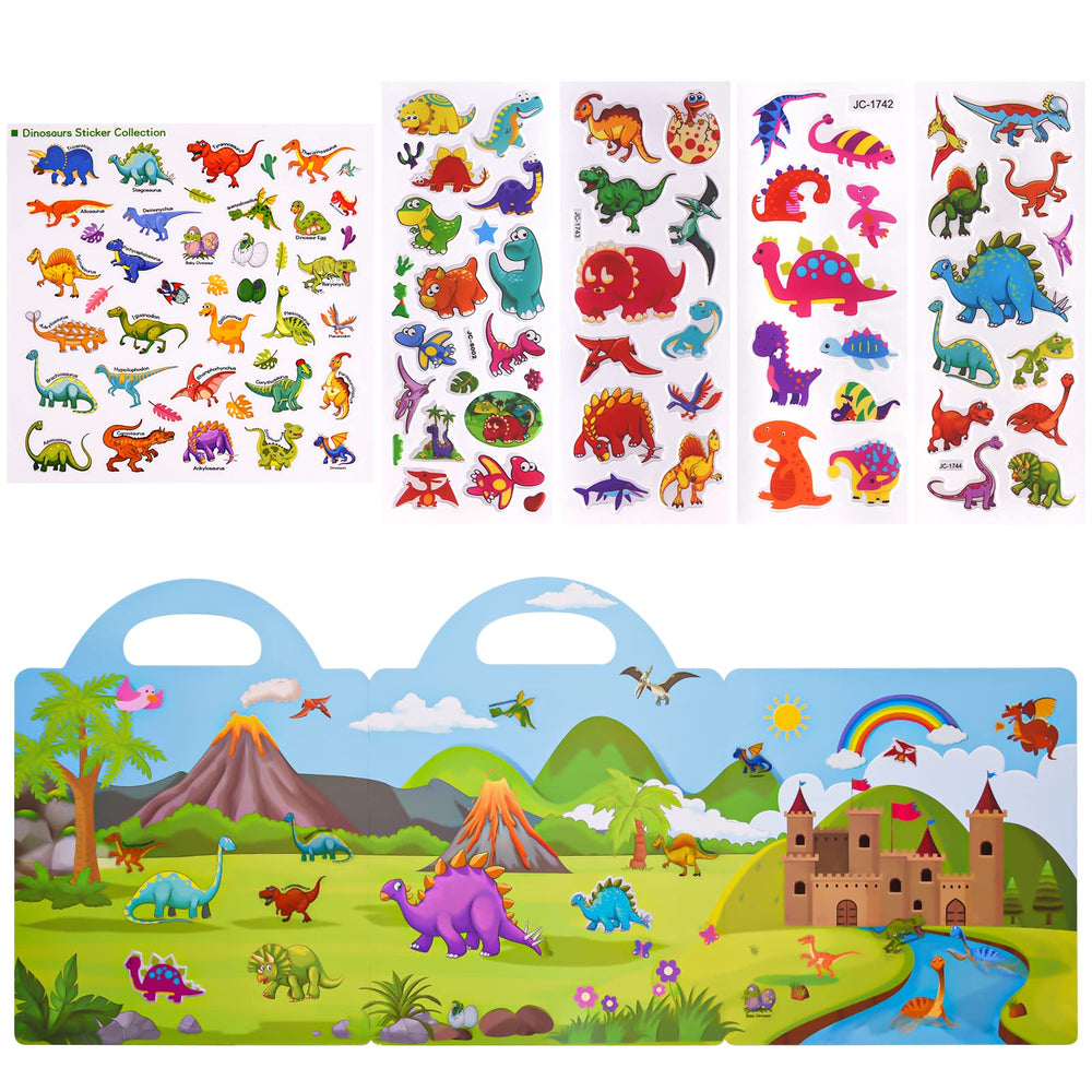 ASTARON 88-dinosaur sticker pack ready for classroom or car activities