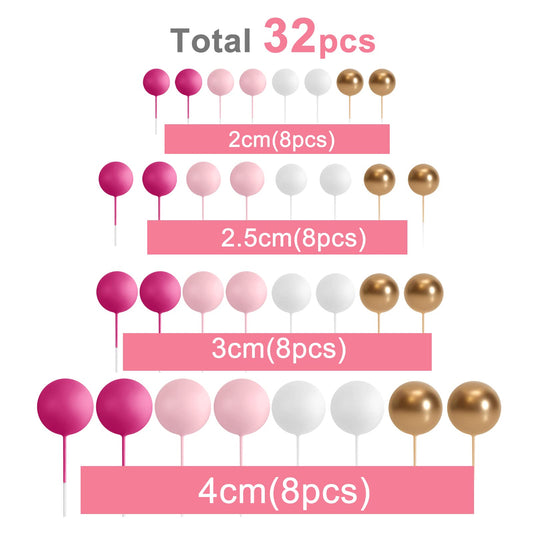ASTARON gold ball cake topper 2-5cm adds layered charm to celebrations