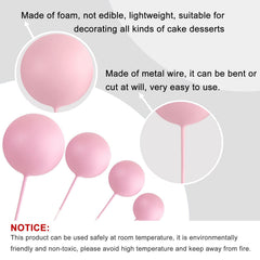 ASTARON pink ball cake topper 2cm for festive birthday treats