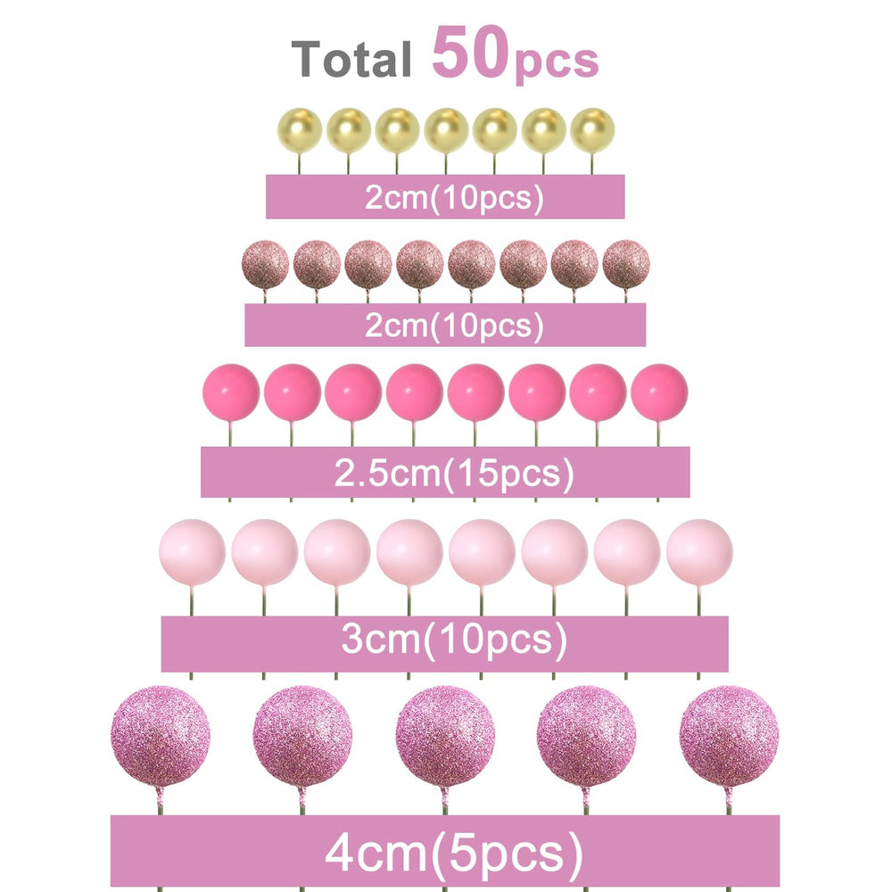 ASTARON pink ball cake topper enhances layered cakes with color.