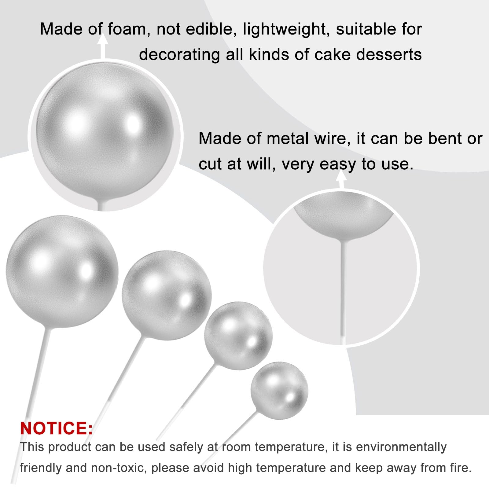 ASTARON mini balloon-like toppers insert directly into cakes.