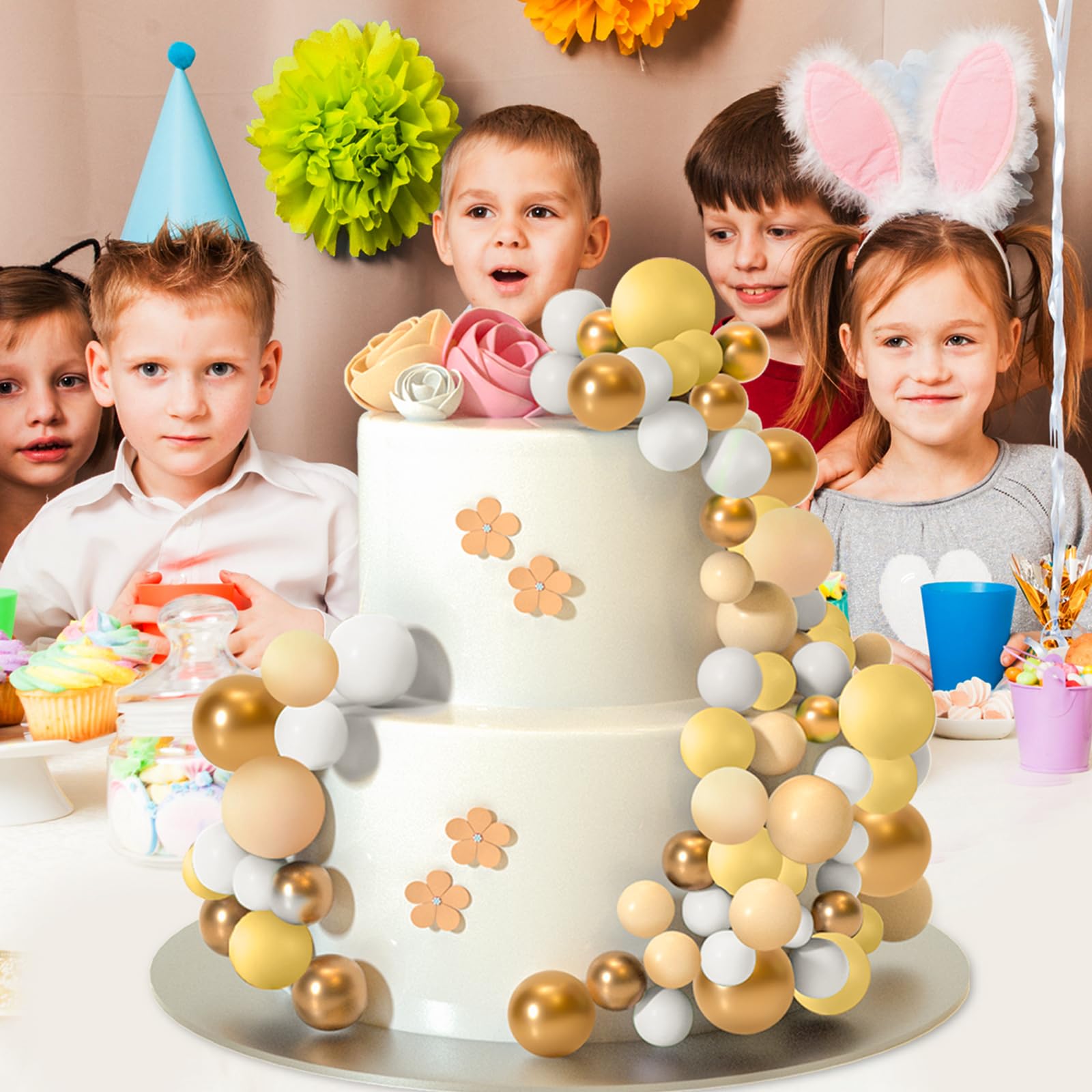 ASTARON yellow 2-5cm ball topper adds color contrast