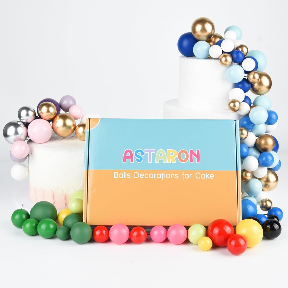 ASTARON 4cm white ball topper for elegant cake ensembles