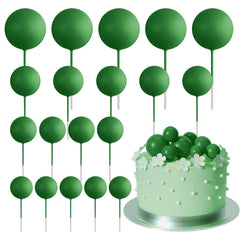 ASTARON dark green ball cake topper set of 20 for elegant cake decoration.