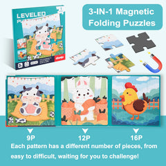 ASTARON magnetic farm puzzle cow side: engaging pattern play for toddlers.