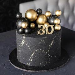 ASTARON gold ball cake topper 4 cm creates festive cake accents