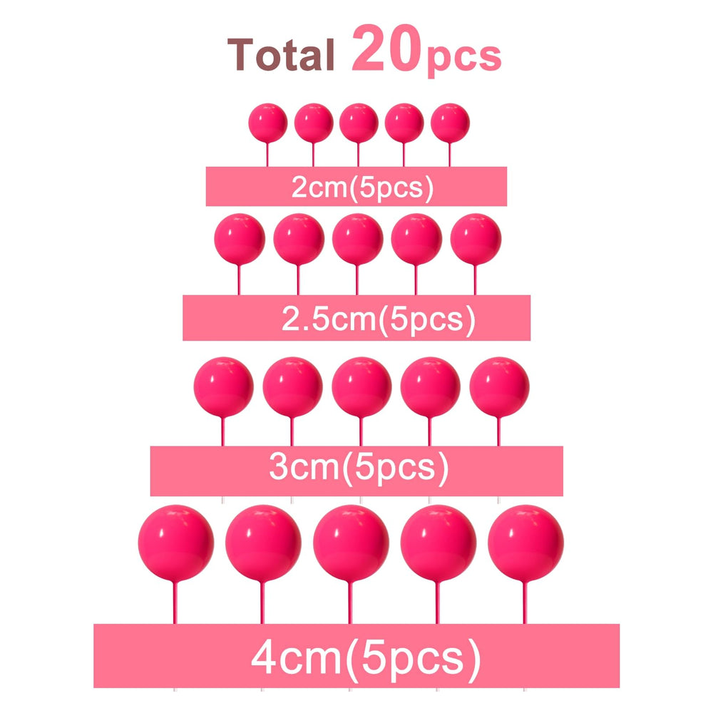 ASTARON hot pink ball cake topper 2.5cm for easy decorating and party vibes.