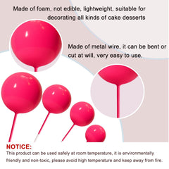 ASTARON hot pink ball cake topper 3cm enhances cake presentation with cute dimension.