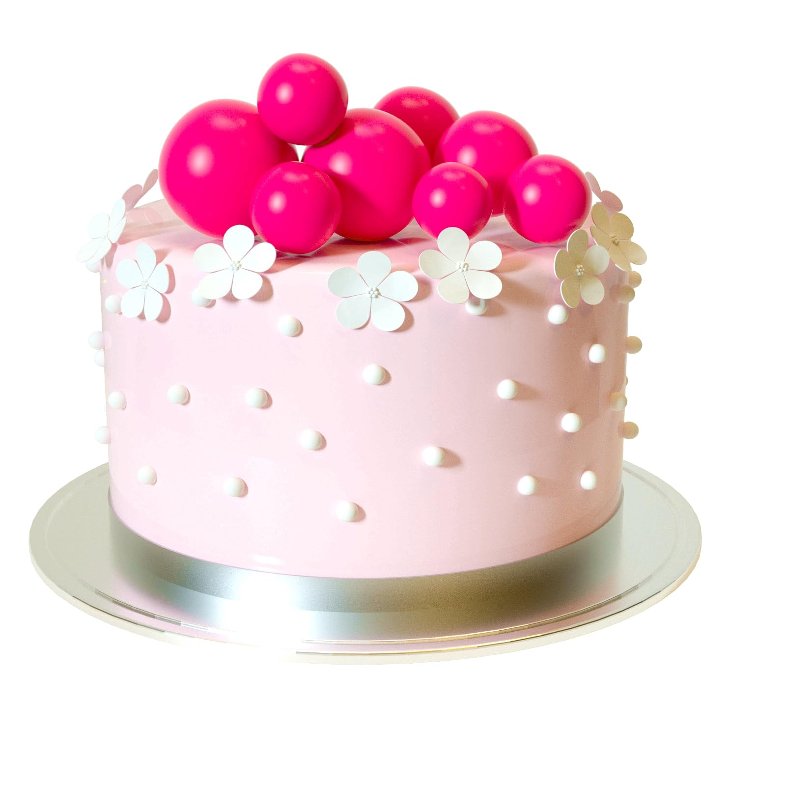 ASTARON hot pink ball cake topper on cake elevates celebration aesthetics.