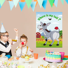 ASTARON kids playing pin the tail game at a birthday party