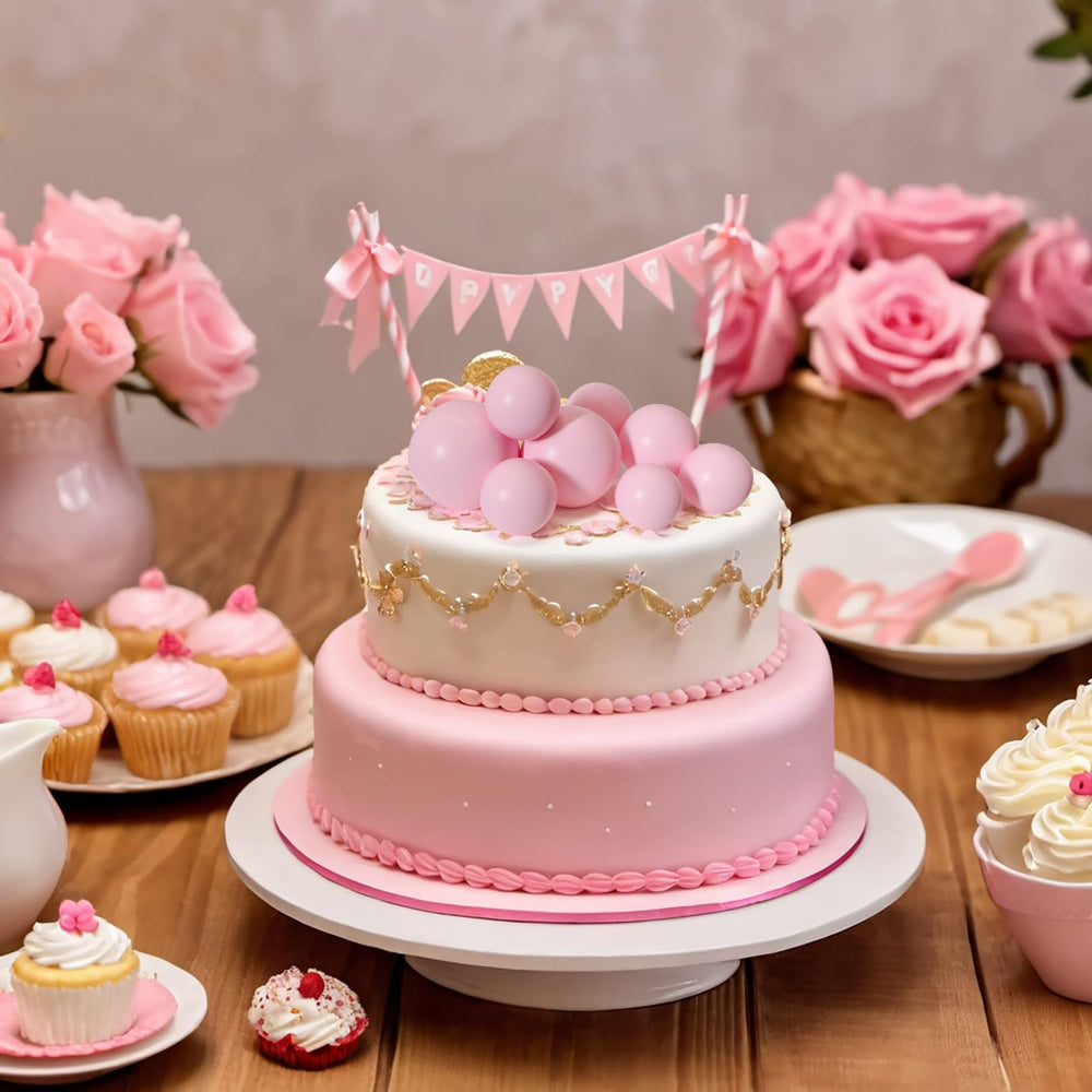 ASTARON light pink ball cake toppers 20-count, easy festive decoration for any party.