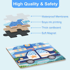 Astaron magnetic puzzle 16-piece airplane for quiet car trips