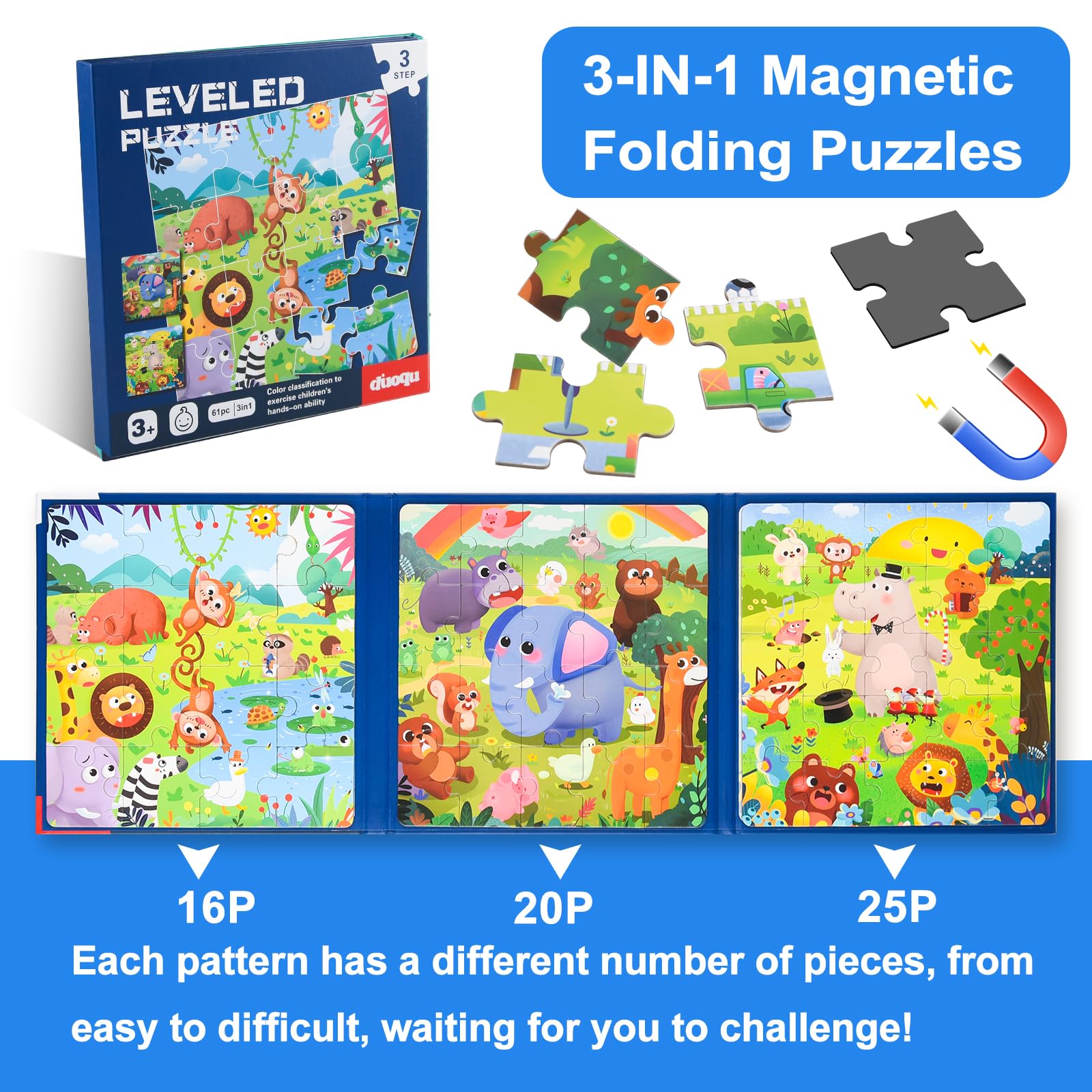 ASTARON magnetic 3-in-1 elephant puzzle boosts fine motor skills during travel