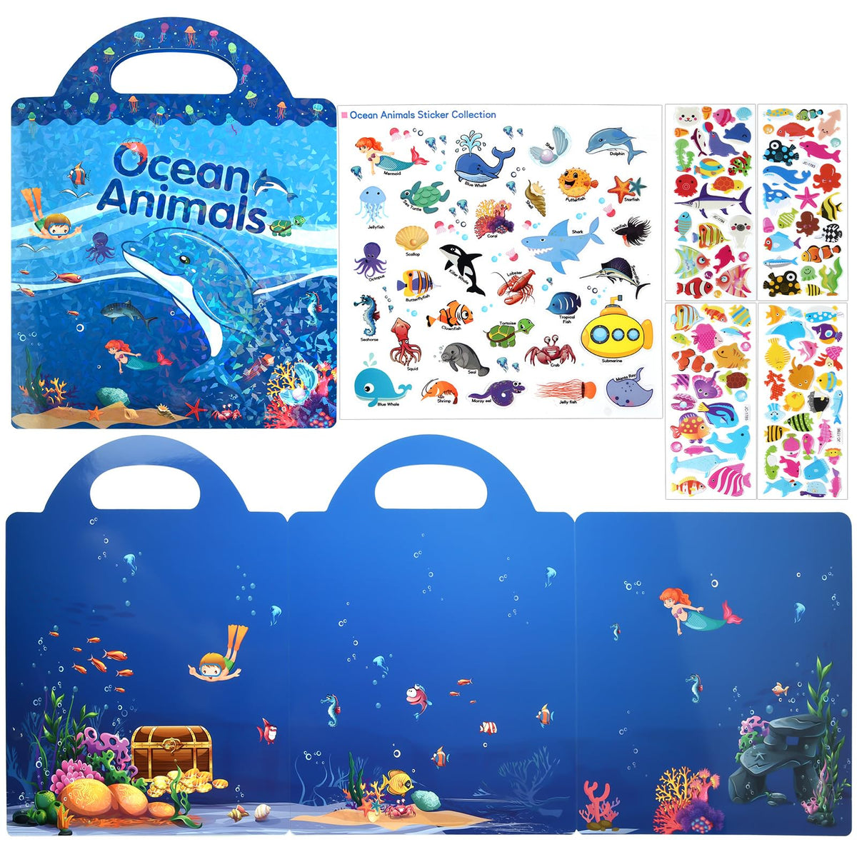 ASTARON Ocean stickers front view ready for travel and play