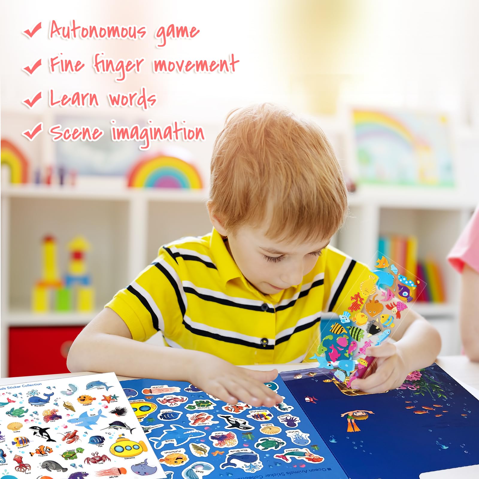 ASTARON ocean stickers on non-toxic waterproof material