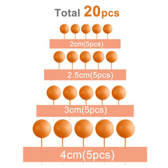 ASTARON orange ball toppers placed on cake for quick, charming decorations.