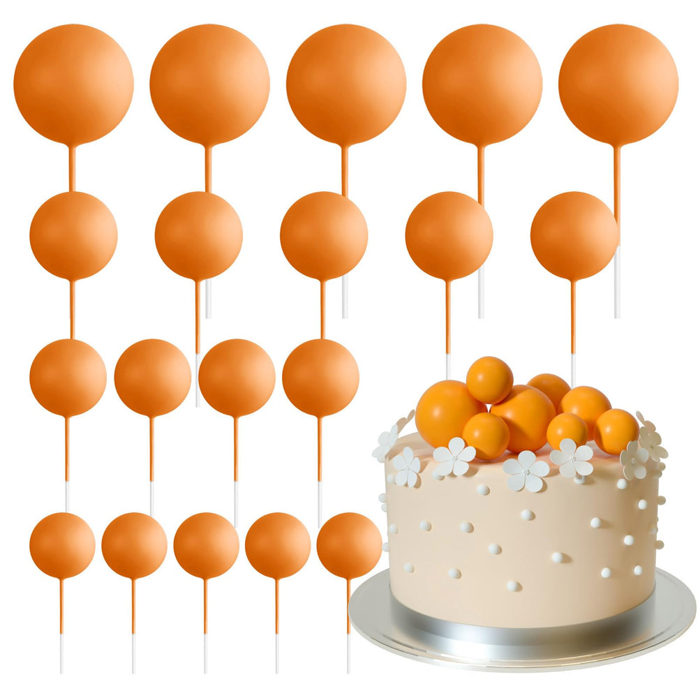 ASTARON orange ball cake topper set adds festive color to desserts.