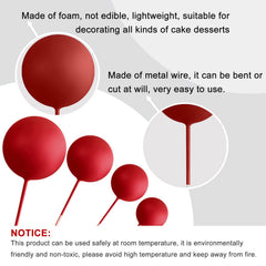 ASTARON red ball toppers with wires for secure insertion.