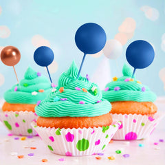 ASTARON royal blue ball topper 3cm-pack enhances dessert presentation