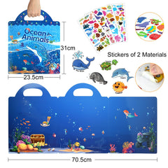 ASTARON sticker book fold-out scene open for imaginative play