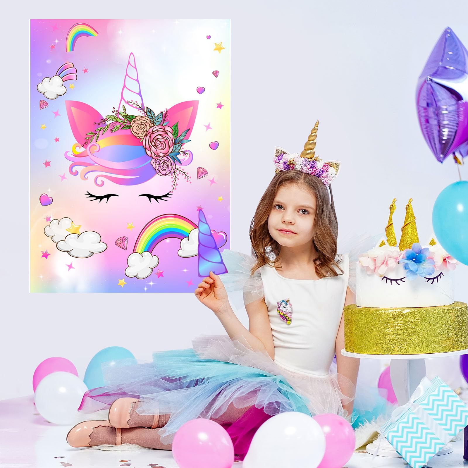 ASTARON wall décor unicorn theme displayed for festive room