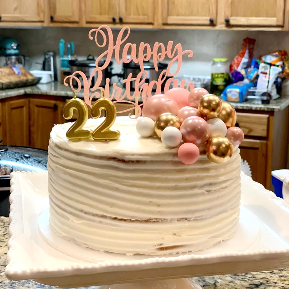 ASTARON white ball toppers in 4cm size add contrast to cake layers.