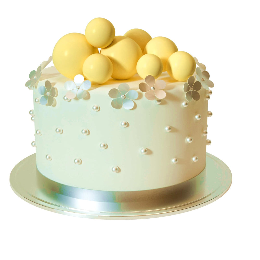 ASTARON party display yellow ball toppers decorate cupcakes and fruits