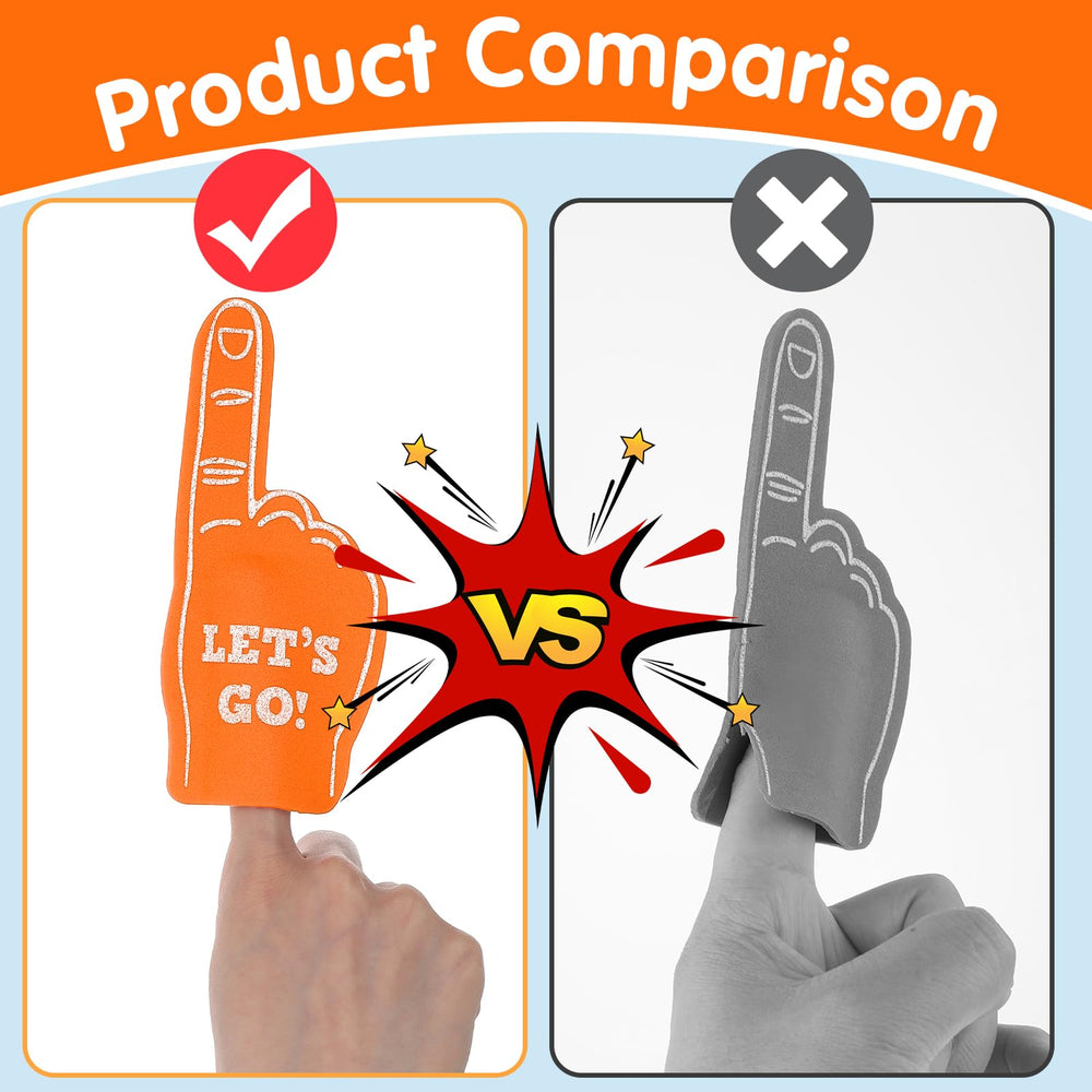 ASTER foam fingers orange for cheerleader gifts and celebrations.