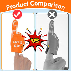 ASTER foam fingers orange for cheerleader gifts and celebrations.