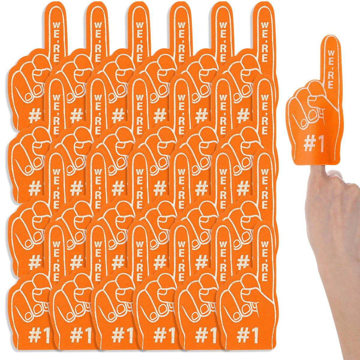 ASTER mini foam fingers pack for stadium cheer and party photos.