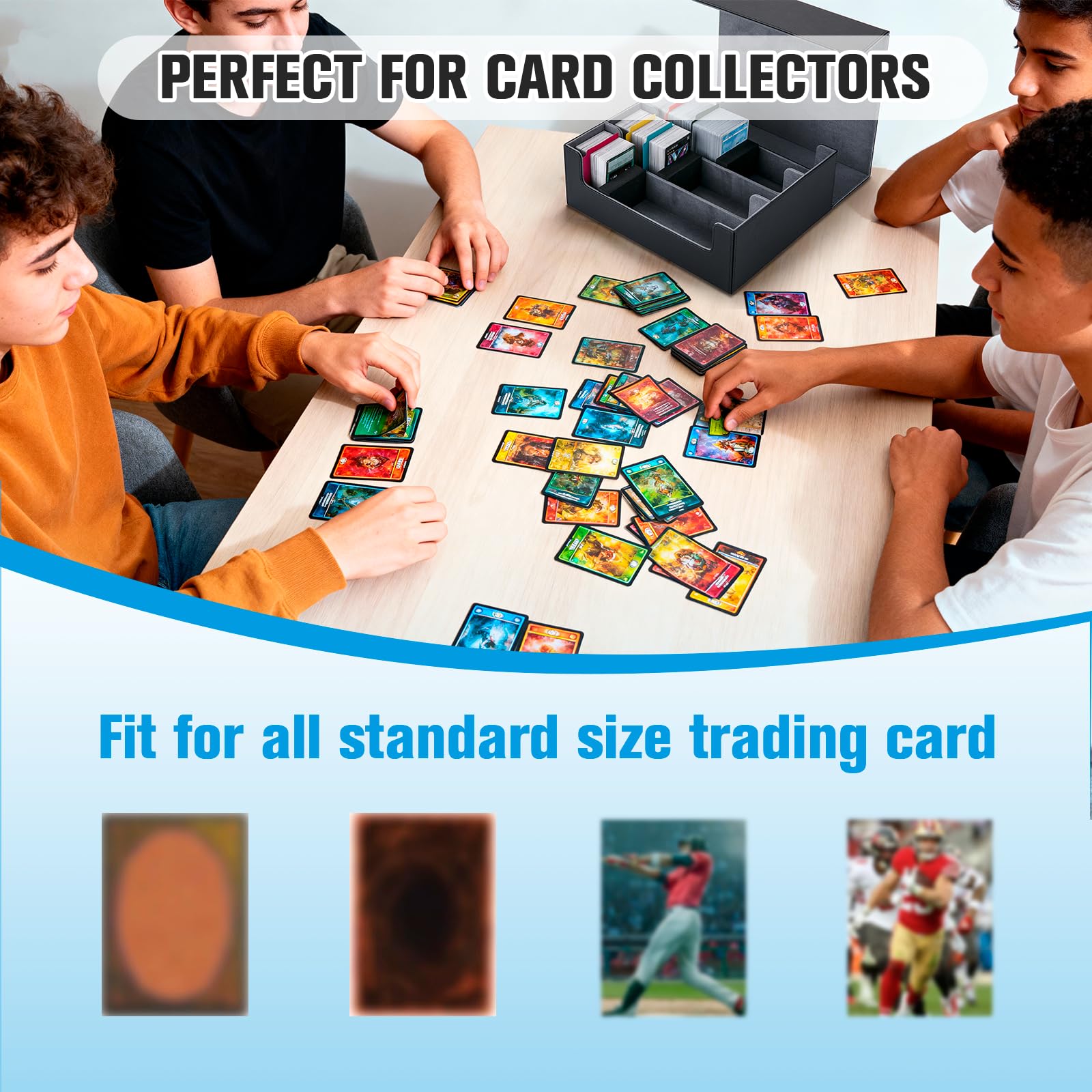 Astrell capacity demo shows space for many sleeved or unsleeved cards.