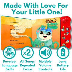 Astro Learns English child listening to songs encourages early language play