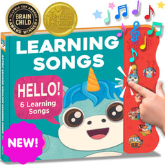 Astro Learns English learning songs book cover with soothing melodies for babies