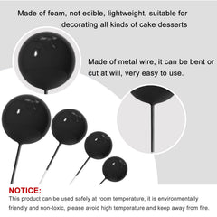 ASTARON ball cake topper 3cm black elevates dessert presentation.